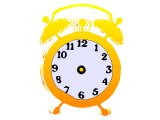 Alarm clock ringing. Add hands for the time of your event.